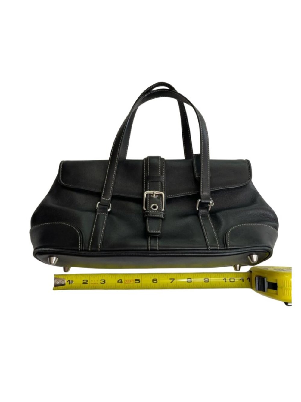 Vintage Coach Black Leather Handbag Genuine Leather Classic Shoulder Purse - Picture 13 of 16